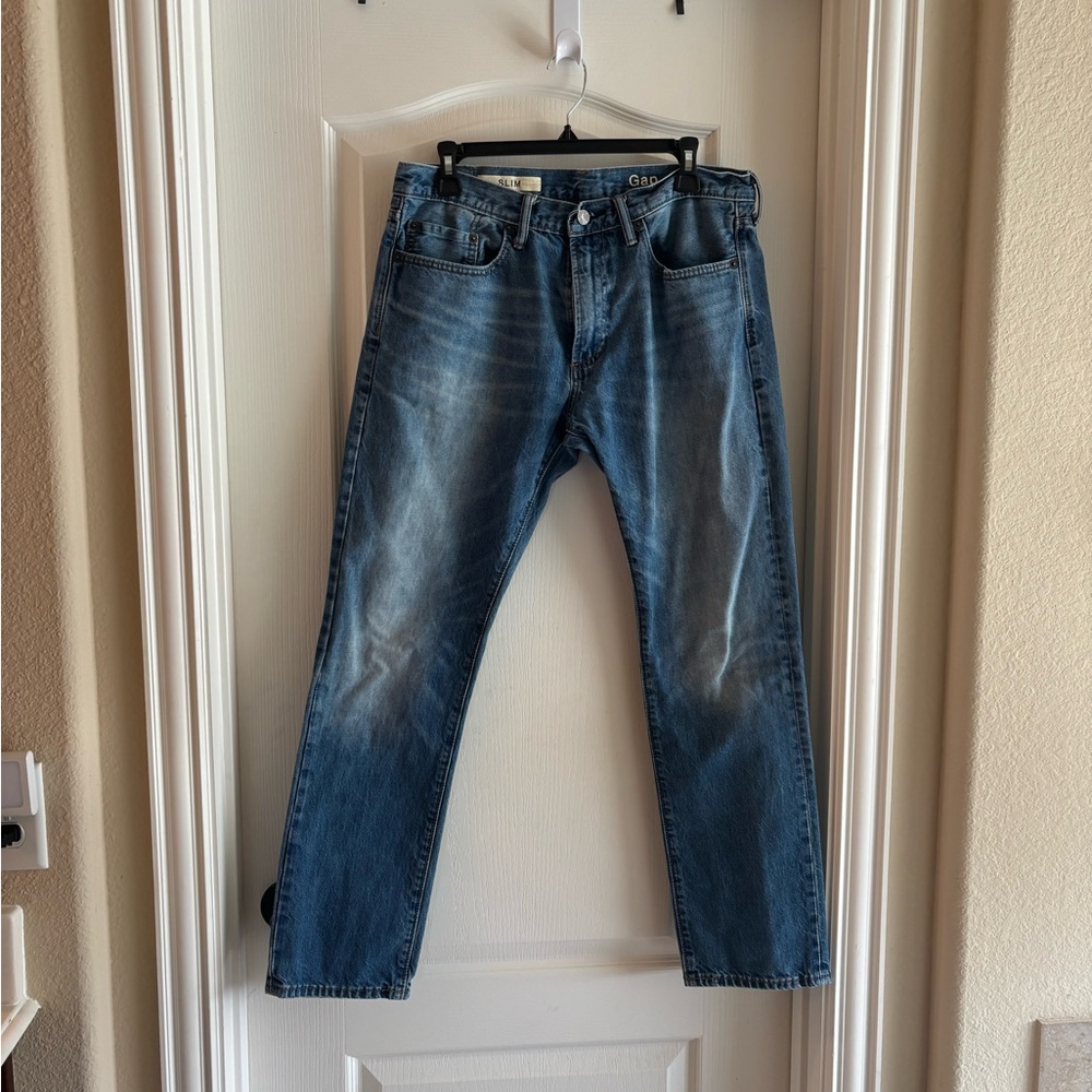 GAP 1969 Vintage 100% Cotton Men's Straight Blue Jeans Slim Fit